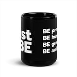 "just BE" Black Glossy Mug